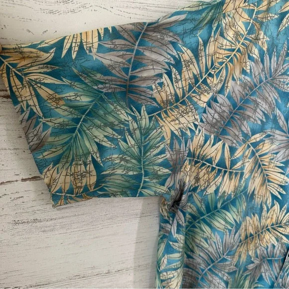 VINTAGE 80s TORI RICHARD HONOLULU Leaf Tropical Hawaiian Shirt L Made in USA - Picture 4 of 8